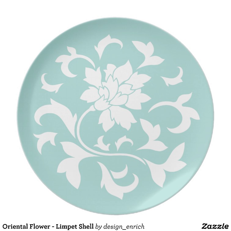 Oriental Flower Limpet Shell Melamine Plate