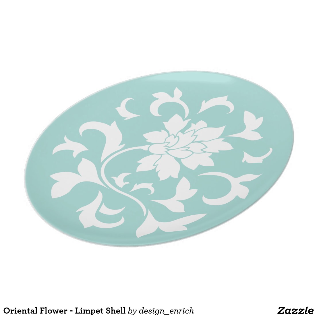 Oriental Flower Limpet Shell Melamine Plate - Image 2