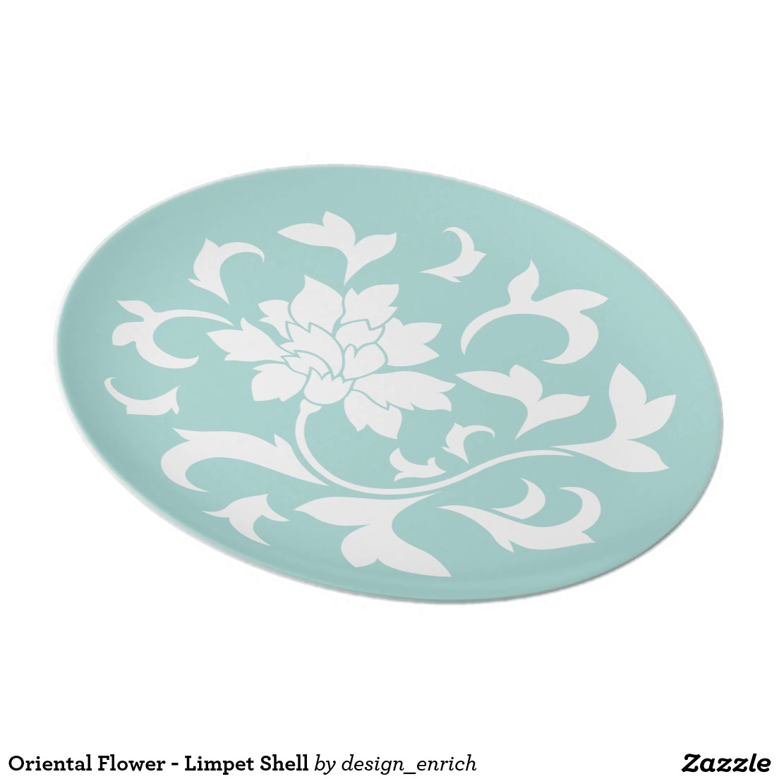 Oriental Flower Limpet Shell Melamine Plate - Image 3