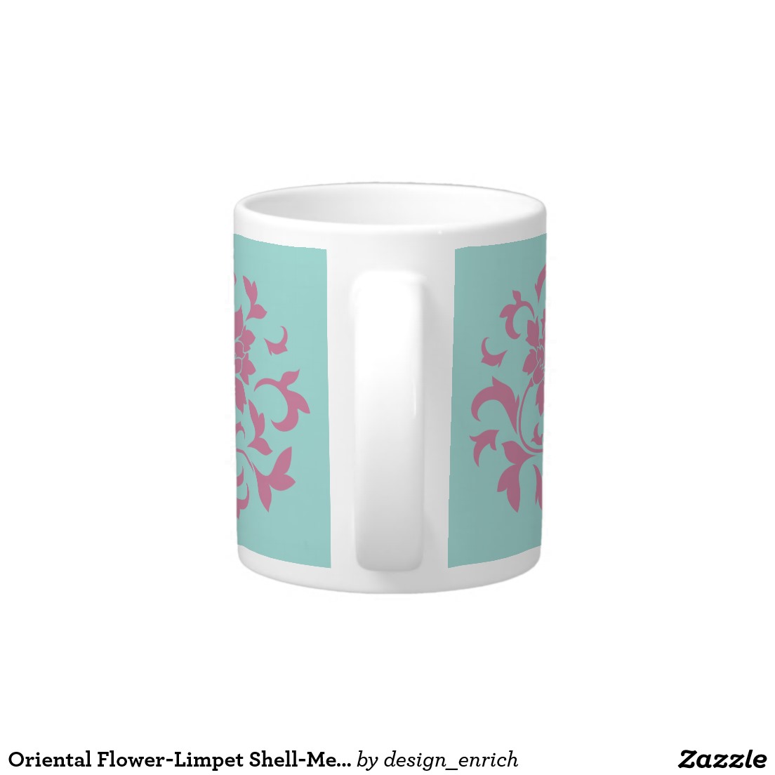 Oriental Flower Limpet Shell Merry Christmas Pink Giant Coffee Mug - Image 4