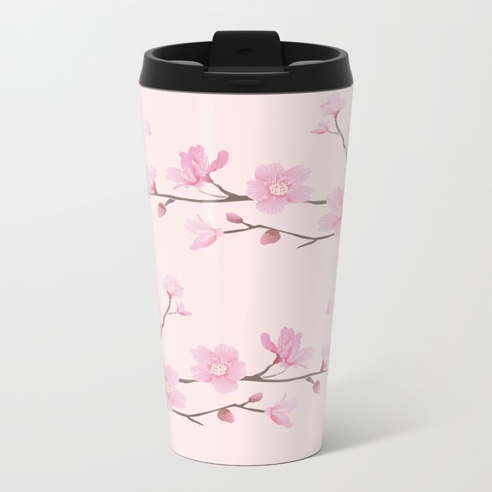 Cherry Blossom - METAL TRAVEL MUG 15 OZ - Image 7