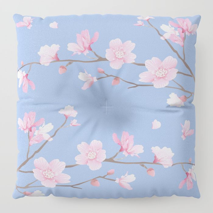 Cherry Blossom - FLOOR PILLOW SQUARE 26" X 26" - Image 2