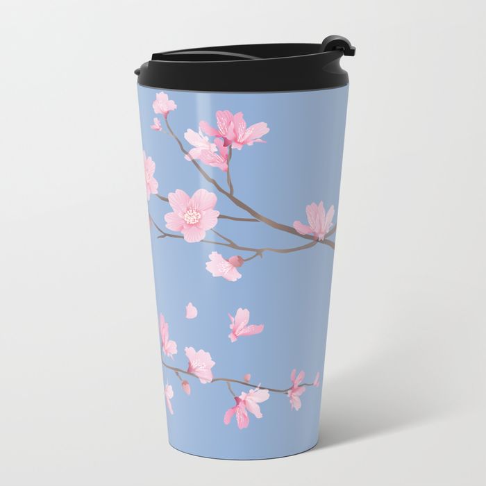 Cherry Blossom - METAL TRAVEL MUG 15 OZ - Image 2