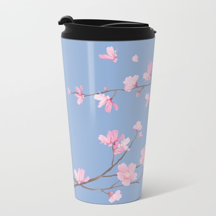 Cherry Blossom - METAL TRAVEL MUG 15 OZ - Image 3
