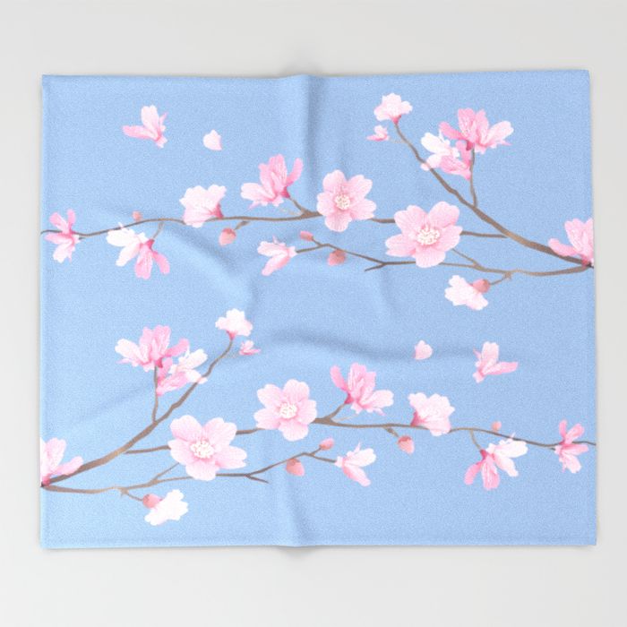 Cherry Blossom - THROW BLANKET 51" X 60" BLANKET - Image 3