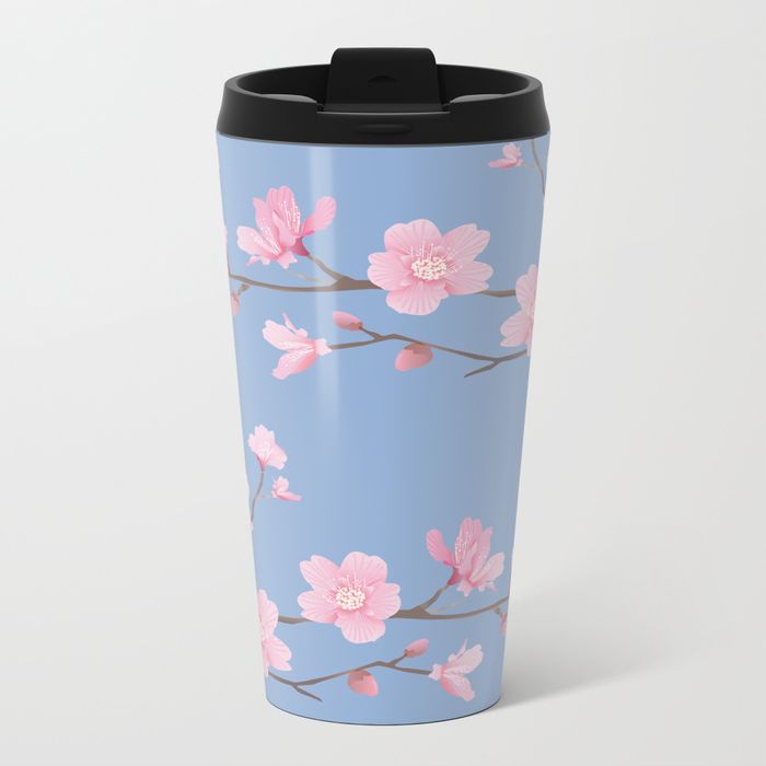 Cherry Blossom - METAL TRAVEL MUG 15 OZ - Image 11