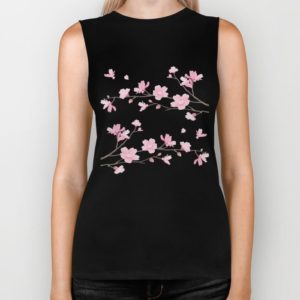 Square Cherry Blossom Transparent - BIKER TANK BLACK SMALL BIKER TANK
