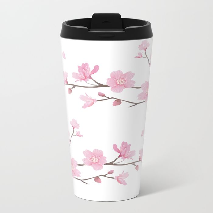 Cherry Blossom - METAL TRAVEL MUG 15 OZ - Image 5