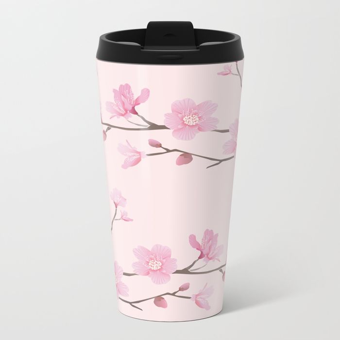 Cherry Blossom - METAL TRAVEL MUG 15 OZ - Image 10
