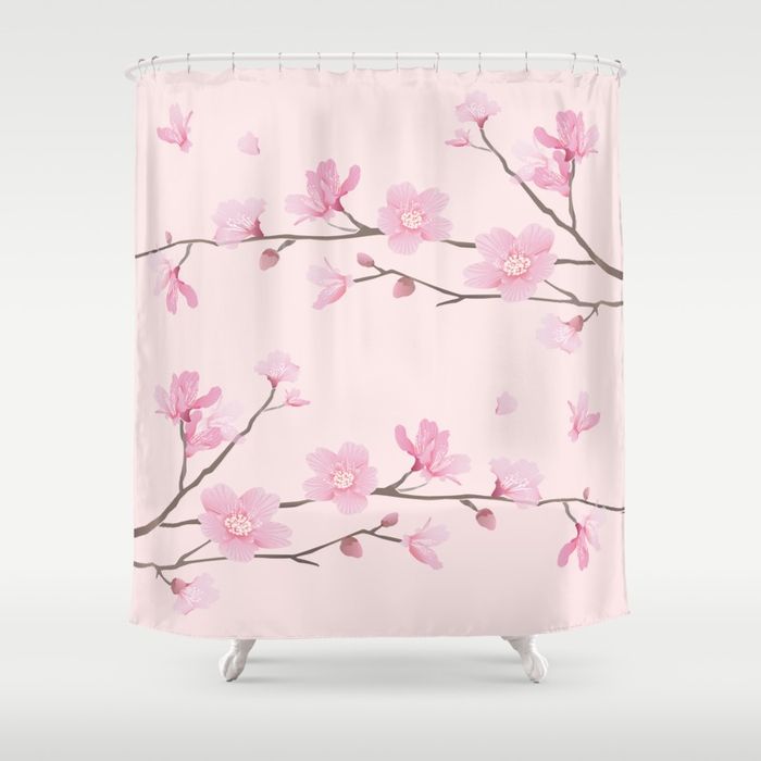Cherry Blossom SHOWER CURTAIN 71" BY 74" designenrich