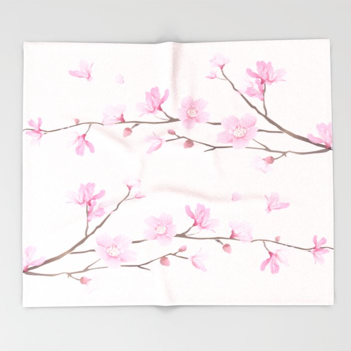 Cherry Blossom - THROW BLANKET 51" X 60" BLANKET - Image 9