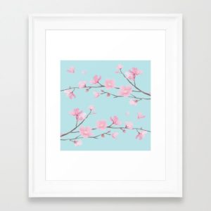 Square Cherry Blossom - FRAMED ART PRINT SCOOP WHITE MINI