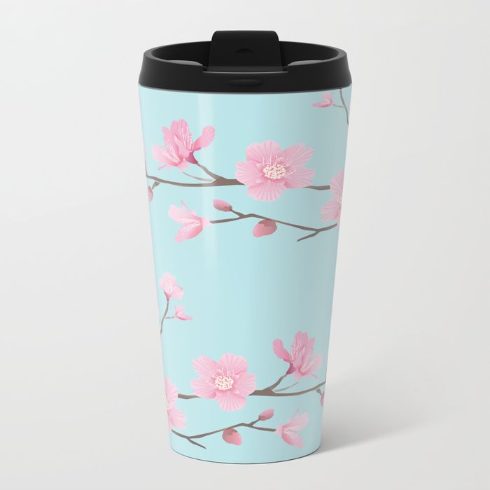 Cherry Blossom - METAL TRAVEL MUG 15 OZ - Image 9