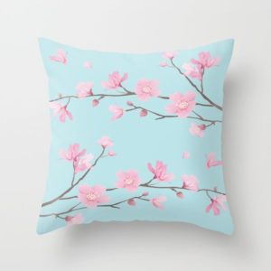 Cherry Blossom - THROW PILLOW COVER (16" X 16") INDOOR
