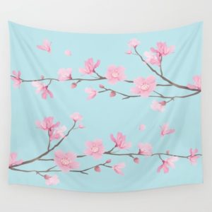 Cherry Blossom - WALL TAPESTRY SMALL: 51" X 60"
