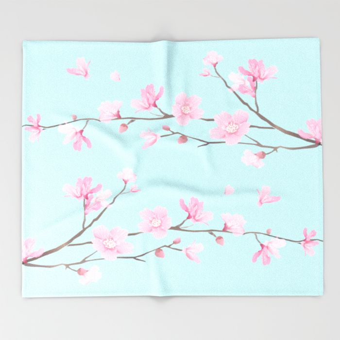 Cherry Blossom - THROW BLANKET 51" X 60" BLANKET - Image 6