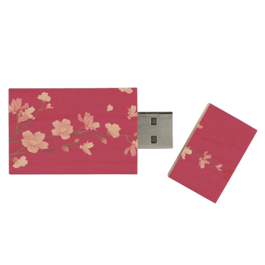 Cherry Blossom Wood Flash Drive