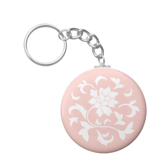Oriental Flower - Rose Quartz Circular Pattern Keychain